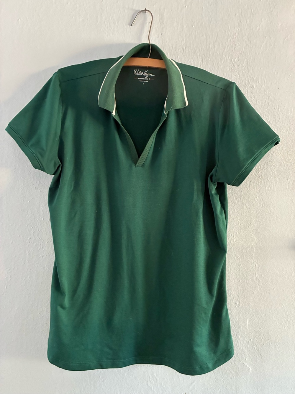 Walter Hagen Green Polo Golf Top with Contrast Trim
